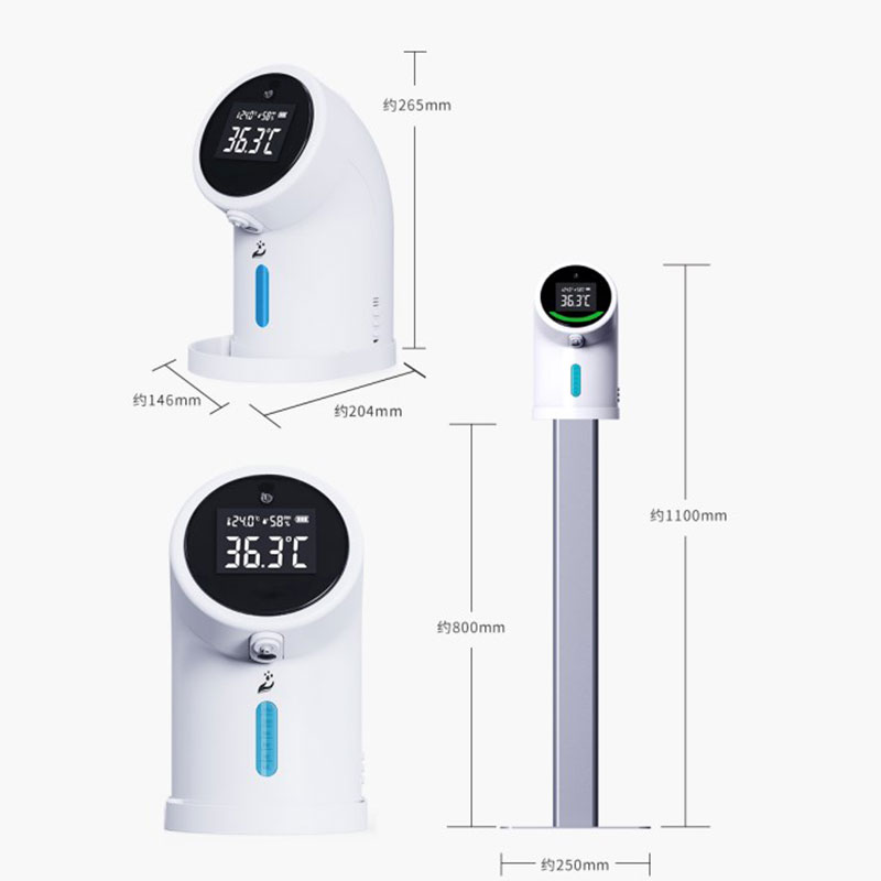 Pembersih Tangan Dispenser Otomatis Dengan Termometer IR Pergelangan Tangan